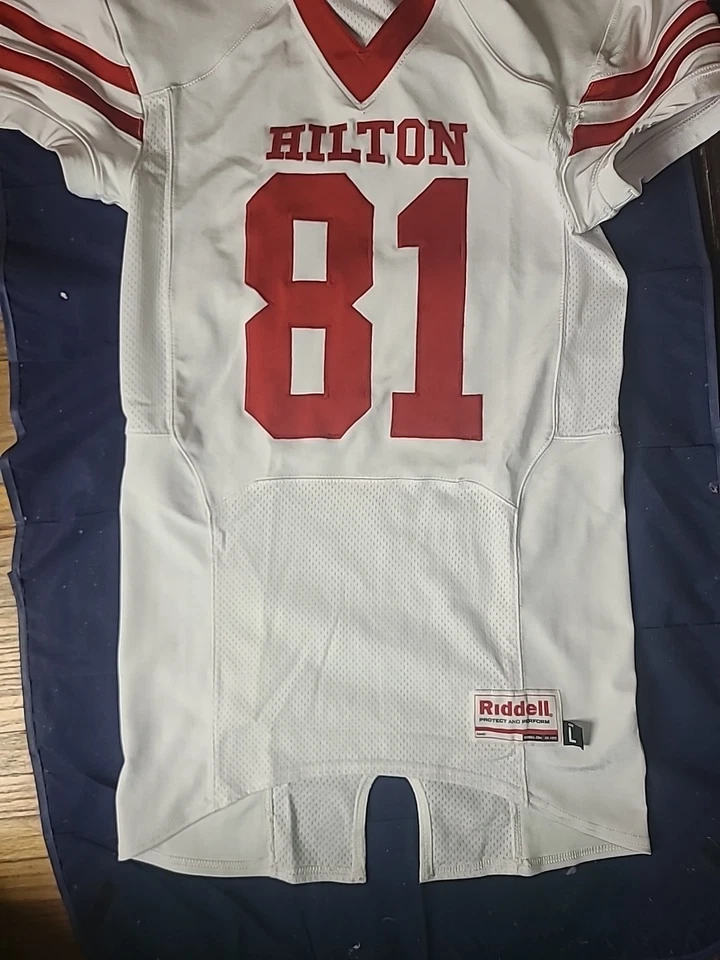 Camiseta de fútbol vintage Riddell Hilton High School #81 Cadetes para hombre talla grande L Foto 4 de 4
