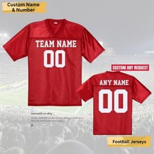 Personalized Red Football Jersey Custom Team Name Number Game Day Gift
