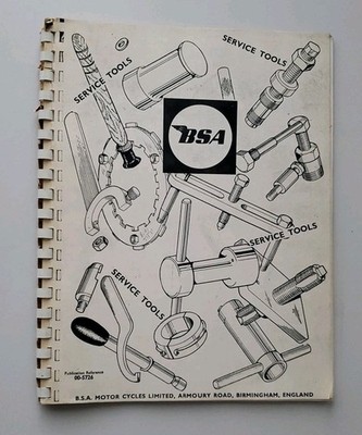 B.S.A. SERVICE TOOLS BSA TOOL PART NUMBER LISTS VINTAGE REFERENCE MANUAL