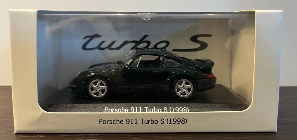 Porsche 911 Turbo S 993 Minichamps  1 43 Dark Green! Very Rare! - Immagine 3 di 4