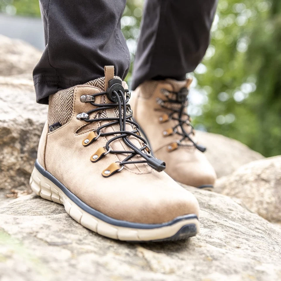 Cordones de bloqueo premium resistentes elásticos sin ataduras (2 pares) para botas y zapatos Foto 3 de 4