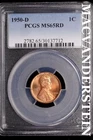 1950-D Lincoln Wheat Cent-PCGS MS 65 RD Choice Gem BU No Reserve #SLL255