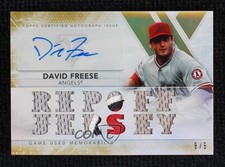 2015 Topps Triple Threads Auto Relics Gold 8/9 David Freese #TTAR-DFE1 Auto 8q5