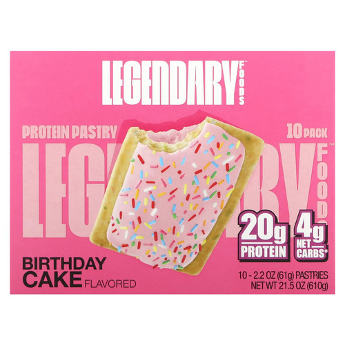 Protein Pastry, Birthday Cake, 10 Pack, 2.2 oz (61 g) Each