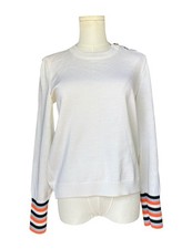 Saint James Cream/Ivory Pure Wool Sweater with Colorful Buttons Size U.S. 4