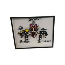 Powerpuff Girls 8"X 10" Handpainted Acrylic Clear Wall Art