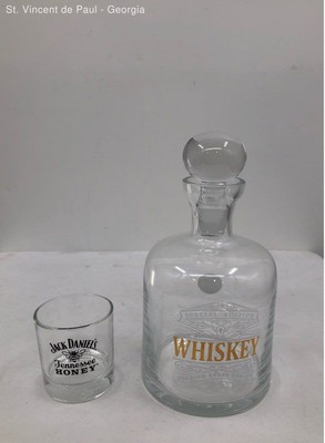 Special Edition Whiskey Decanter And Jack Daniels Tennessee Honey Whiskey Glass