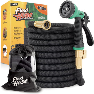 plus Expandable Garden Hose with 8 Function Nozzle, 100FT - Lightweight Retracta