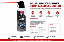 Falcon Dust-Off Electronics Compressed Gas Duster, 10oz - 4 Pack