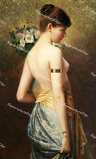 Max Nonnenbruch Flora Jugend Akt Erotik Seide Gold Schmuck Armreif Jugendstil