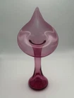 Vintage Cranberry Pink Art Glass Jack In The Pulpit Vase Mid Century Modern 14”