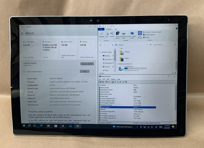Microsoft Surface Pro 4, Intel i7-6650U@2.2GHz, 8GB RAM, 256GB SSD, Win10P