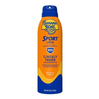 Banana Boat Sport Ultra SPF 100 Sunscreen Spray, 6oz | Sport Sunscreen Spray