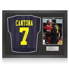 Eric Cantona Signed Original Manchester United 1994-96 Away Shirt. Icon Frame