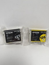 Genuine Epson 127 Black 126 Yellow Ink Cartridge NX625 WF7010 WF7510 WF7520