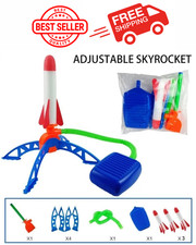 Kids Air Powered Rocket Launcher Foot Pump Outdoor Toy Jump Stomp Rockets Game