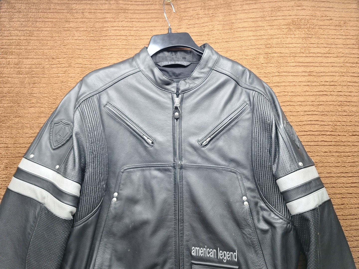 Arlen Ness Jacket Mens XL Black Leather American Legend Motorcycle Bikewear - second product detail image