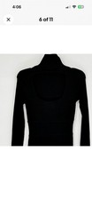 GUESS Jeans Black Ribbed Turtleneck Long Sleeve Bodycon Mini Dress Size Medium