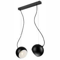 Pendelleuchte Courtney Schwarz Weiß Metall Kugel Schirm Wohnzimmer Lampe