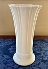 Fiesta Homer Laughlin 9-5/8" Medium Fluted Vase with Scalloped Rim White