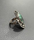 Vintage Malachite Ring Oval Cabochon Southwestern Design Sterling Silver Unique — photo 4