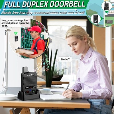 Wireless Doorbell, 1000Ft Operating Range, 2-PCS IP55 Waterproof Push Buttons, 2-PCS Battery
