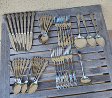 49 Pcs. Stainless Japan Flatware Unknown Maker/Pattern good quality Free Ship