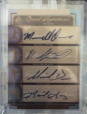 2012 SP Signature Edition - Quad AU Marcell Ozuna, Kyle Skipworth, Gaby Sanchez 