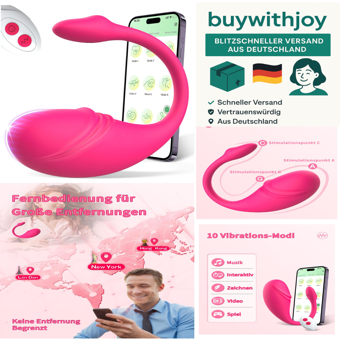 Fernbedienung Vibrator | App-Steuerung | Leise Klitoris-Stimulation Fernbedienung Vibrator | App-Steuerung | Leise Klitoris-Stimulation
