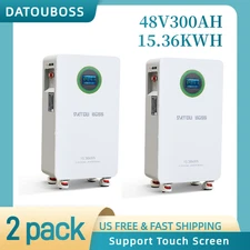 2* 48V 300Ah Lithium Battery LiFePO4 (51.2V) 15.36kwh for RV Solar Off-grid Boat