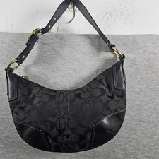 Coach Vintage Classic Y2K Signature Monogram Soho Black Shoulder Bag