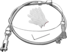 24" Braided Throttle Cable Kit, Universal Accelerator Adjustable 24 Inch