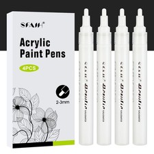 SFAIH White Paint Markers Pens - 4 Pack 2-3MM Medium Tip Medium,