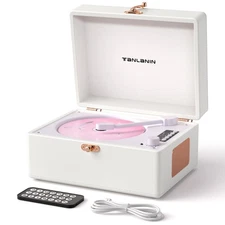 Vintage Desktop CD Player with Speakers, Rechargeable Battery, Portable Retro...