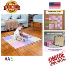 Baby Play Mat 36.5x36.5in Foam Interlocking Tiles Soft Cushioned Play Area