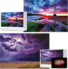 Jigsaw Puzzles for Adults, 2 Pack 1000 Pieces, Sunset Lighthouse  Purple Lightn