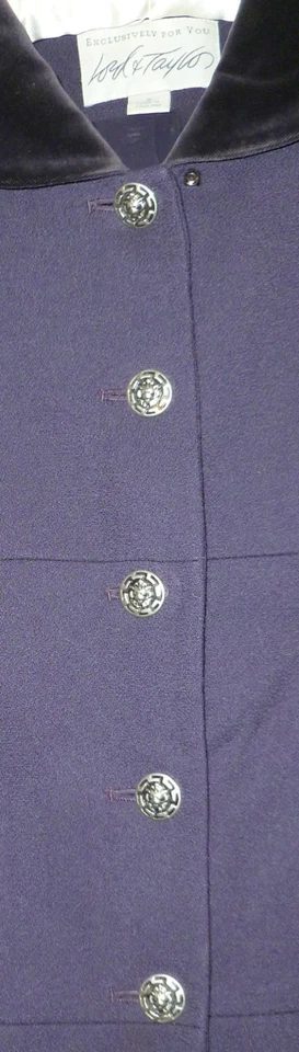 Conjunto de Traje Chaqueta Púrpura Falda Lápiz Talla 8 Lord & Taylor Lana Mujer Carrera Foto 4 de 4