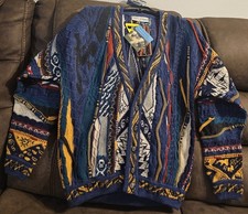 NWT VINTAGE 90  S RARE CARLO ALBERTO COOGI STYLE 3D AUSTRALIAN CARDIGAN SIZE MED
