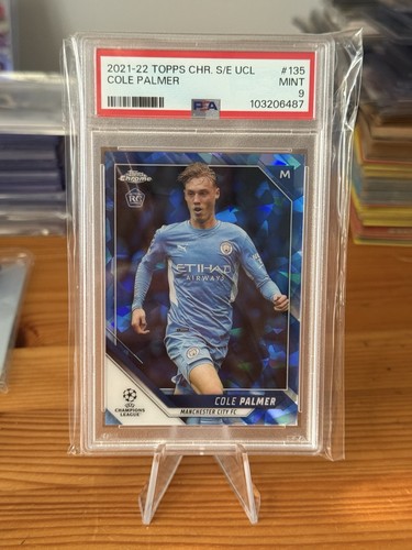 2021-22 Topps Chrome Sapphire UCL Soccer #135 Cole Palmer RC Rookie PSA 9