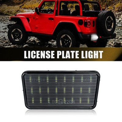 Rear Tag Light White LED For 2018+ Jeep Wrangler JL Rubicon Sahara Unlimited