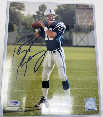 Peyton Manning Signed Football NFL Photo 8 X 10 PSA/DNA Certified Autograph