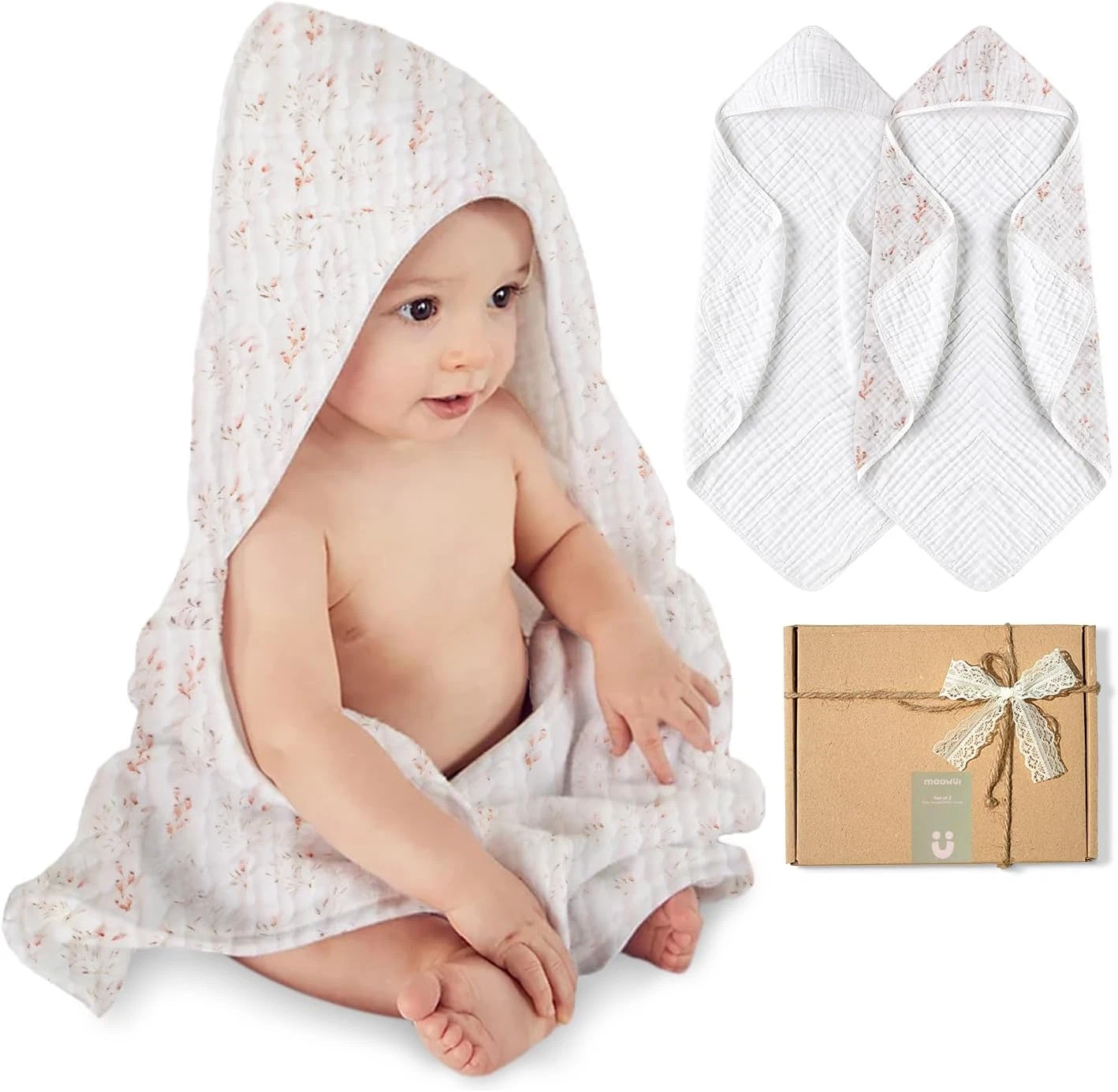 2-Pack Hooded Muslin Baby Towels Girls Boys Soft Cotton Bath Newborn Infant Pink
Opens in a new wind