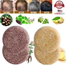 4× Polygonum Multiflorum & Ginger Shampoo Bar Hair Regrowth Hair Darkening Soap