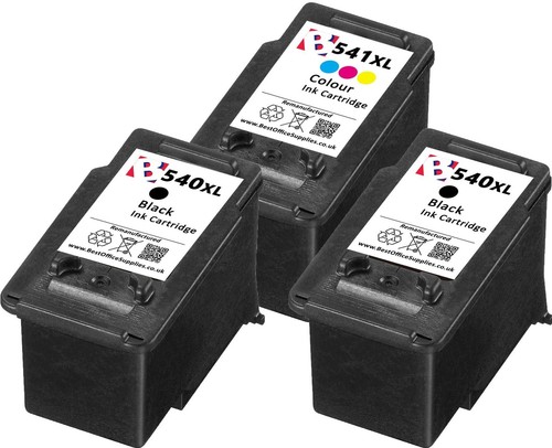 3 Cartouches PG540XL Noir Et CL541XL Couleur Pour Canon Pixma TS5150 - Rechargées