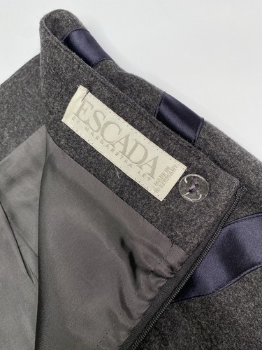 Vintage Escada Margaretha Ley A Line Skirt Womens 38 Gray Blue Wool - Picture 9 of 10