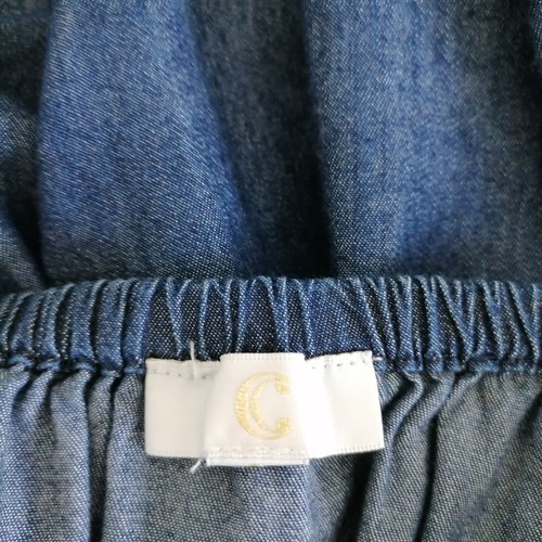 Cato Womens Blue Denim Off The Shoulder Ruffle Bell Sleeve Shift Dress Size S - Picture 5 of 7