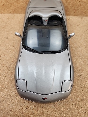 1/24 Franklin Mint 1998 Silver Corvette Convertible Dicast Car Only No Top - Bild 8 von 13