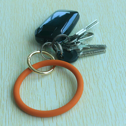 Key Ring Wristlet Keychain Silica Gel Bracelet Keychain Silicone Wristband Round - Picture 7 of 31