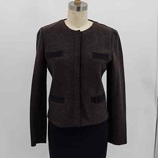 Peserico Made In Italy Button Down 100% Wool Blazer Brown Size 6