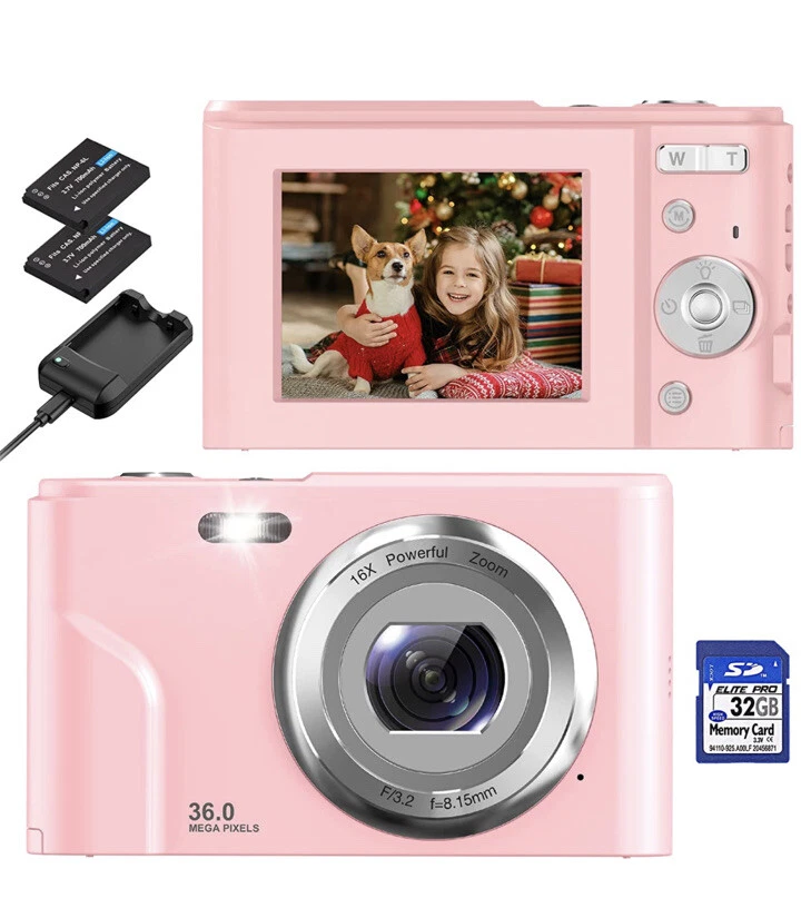 Digital Camera, FHD 1080P Camera, Digital Point and Shoot Camera with 16X  Zoom Anti Shake, Compact Small Camera for Boys Girls Kids